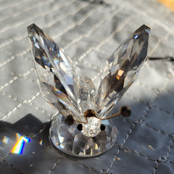 Swarovski Crystal Butterfly Figurine With Faceted Design & Gold Accents - Picture 3 of 5